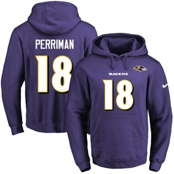 Ravens #18 Breshad Perriman Purple Name & Number Pullover NFL Hoodie Ravens #18 Breshad Perriman Purple Name & Number Pullover NFL Hoodie