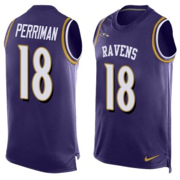 Ravens #18 Breshad Perriman Purple Team Color Men's Stitched NFL Limited Tank Top Jersey Ravens #18 Breshad Perriman Purple Team Color Men's Stitched NFL Limited Tank Top Jersey