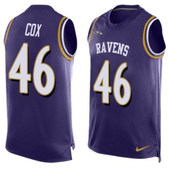 Ravens #46 Morgan Cox Purple Team Color Men's Stitched NFL Limited Tank Top Jersey Ravens #46 Morgan Cox Purple Team Color Men's Stitched NFL Limited Tank Top Jersey