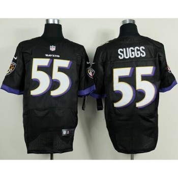Ravens #55 Terrell Suggs Black Alternate Men's Stitched NFL New Elite Jersey Ravens #55 Terrell Suggs Black Alternate Men's Stitched NFL New Elite Jersey