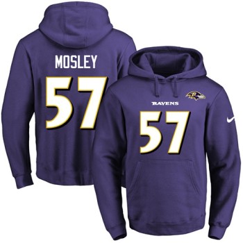 Ravens #57 C.J. Mosley Purple Name & Number Pullover NFL Hoodie Ravens #57 C.J. Mosley Purple Name & Number Pullover NFL Hoodie