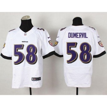 Ravens #58 Elvis Dumervil White Men's Stitched NFL New Elite Jersey