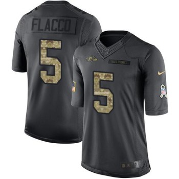 Ravens #5 Joe Flacco Black Men's Stitched NFL Limited 2016 Salute to Service Jersey Ravens #5 Joe Flacco Black Men's Stitched NFL Limited 2016 Salute to Service Jersey