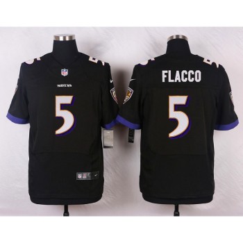 Ravens #5 Joe Flacco Black Men's Stitched NFL New Elite Jersey Ravens #5 Joe Flacco Black Men's Stitched NFL New Elite Jersey