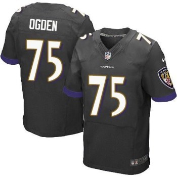 Ravens #75 Jonathan Ogden Black Alternate Men's Stitched NFL New Elite Jersey Ravens #75 Jonathan Ogden Black Alternate Men's Stitched NFL New Elite Jersey