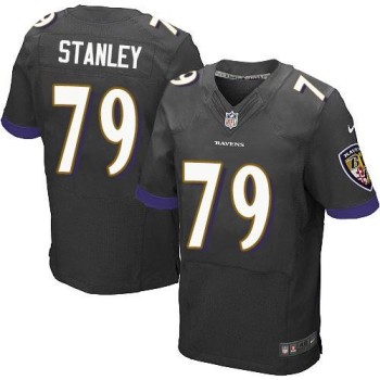 Ravens #79 Ronnie Stanley Black Alternate Men's Stitched NFL New Elite Jersey Ravens #79 Ronnie Stanley Black Alternate Men's Stitched NFL New Elite Jersey