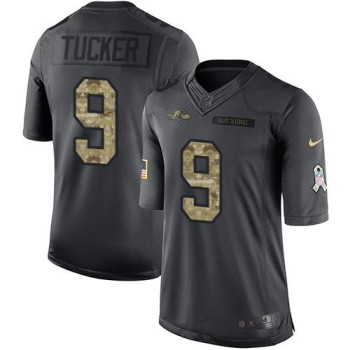 Ravens #9 Justin Tucker Black Men's Stitched NFL Limited 2016 Salute to Service Jersey Ravens #9 Justin Tucker Black Men's Stitched NFL Limited 2016 Salute to Service Jersey