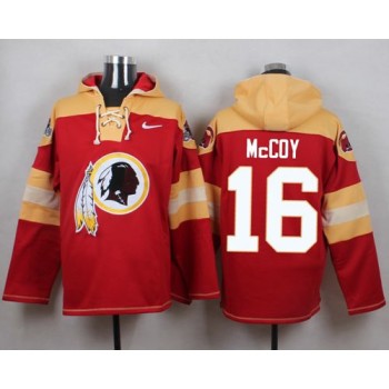 Redskins #16 Colt McCoy Burgundy Red Player Pullover NFL Hoodie Redskins #16 Colt McCoy Burgundy Red Player Pullover NFL Hoodie