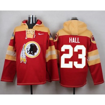 Redskins #23 DeAngelo Hall Burgundy Red Player Pullover NFL Hoodie Redskins #23 DeAngelo Hall Burgundy Red Player Pullover NFL Hoodie