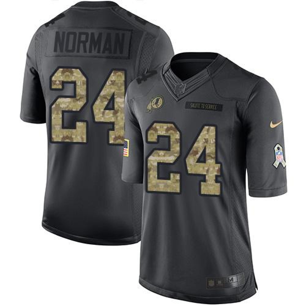 Redskins #24 Josh Norman Black Men's Stitched NFL Limited 2016 Salute to Service Jersey