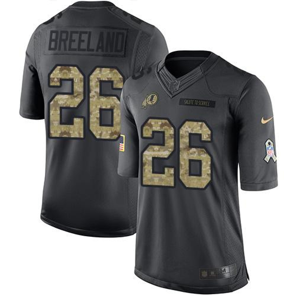 Redskins #26 Bashaud Breeland Black Men's Stitched NFL Limited 2016 Salute to Service Jersey