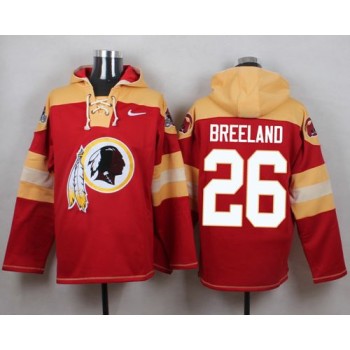 Redskins #26 Bashaud Breeland Burgundy Red Player Pullover NFL Hoodie Redskins #26 Bashaud Breeland Burgundy Red Player Pullover NFL Hoodie