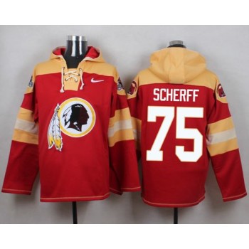Redskins #75 Brandon Scherff Burgundy Red Player Pullover NFL Hoodie Redskins #75 Brandon Scherff Burgundy Red Player Pullover NFL Hoodie