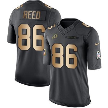 Redskins #86 Jordan Reed Black Men's Stitched NFL Limited Gold Salute To Service Jersey Redskins #86 Jordan Reed Black Men's Stitched NFL Limited Gold Salute To Service Jersey