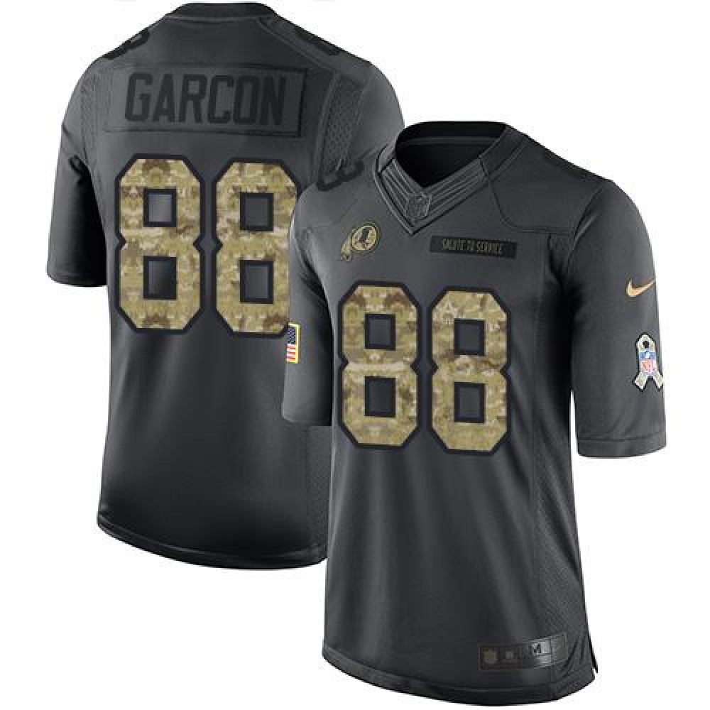 Redskins #88 Pierre Garcon Black Men's Stitched NFL Limited 2016 Salute to Service Jersey