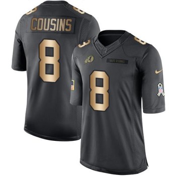 Redskins #8 Kirk Cousins Black Men's Stitched NFL Limited Gold Salute To Service Jersey Redskins #8 Kirk Cousins Black Men's Stitched NFL Limited Gold Salute To Service Jersey
