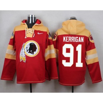 Redskins #91 Ryan Kerrigan Burgundy Red Player Pullover NFL Hoodie Redskins #91 Ryan Kerrigan Burgundy Red Player Pullover NFL Hoodie
