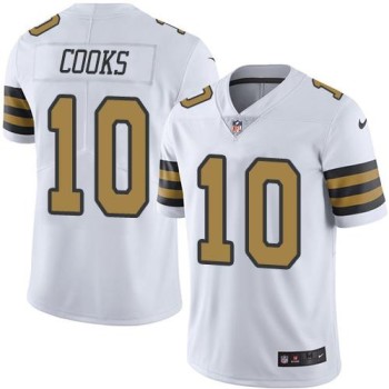Saints #10 Brandin Cooks White Youth Stitched NFL Limited Rush Jersey
