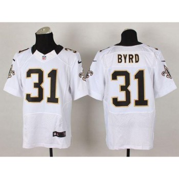 Saints #31 Jairus Byrd White Men's Stitched NFL Elite Jersey