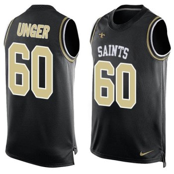 Saints #60 Max Unger Black Team Color Men's Stitched NFL Limited Tank Top Jersey