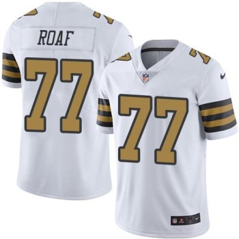 Saints #77 Willie Roaf White Men's Stitched NFL Limited Rush Jersey