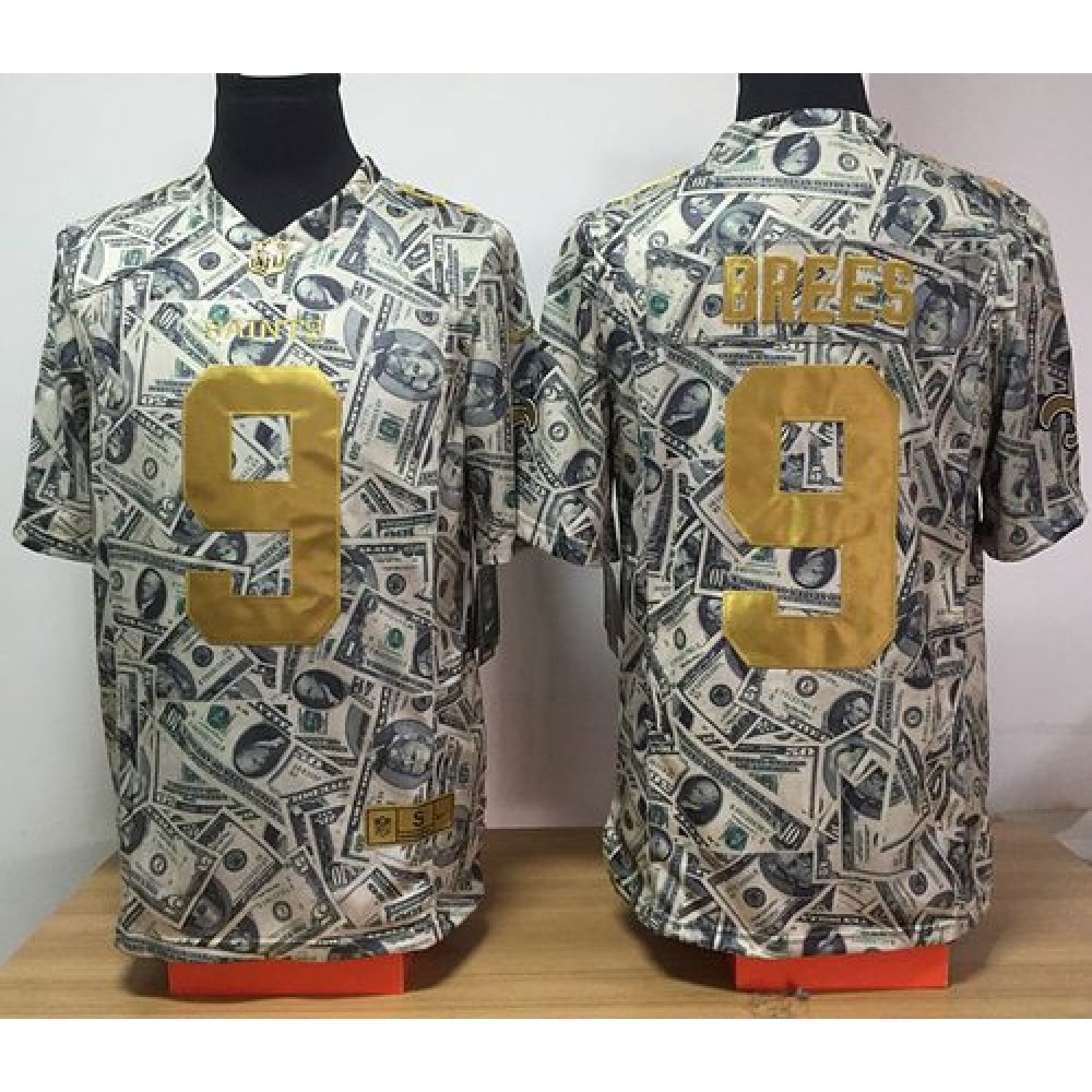 Saints #9 Drew Brees Dollar Fashion Men's Stitched NFL Elite Jersey