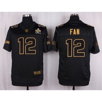 Seahawks #12 Fan Black Men's Stitched NFL Elite Pro Line Gold Collection Jersey Seahawks #12 Fan Black Men's Stitched NFL Elite Pro Line Gold Collection Jersey