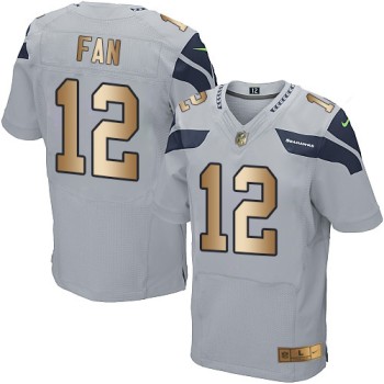 Seahawks #12 Fan Grey Alternate Men's Stitched NFL Elite Gold Jersey Seahawks #12 Fan Grey Alternate Men's Stitched NFL Elite Gold Jersey