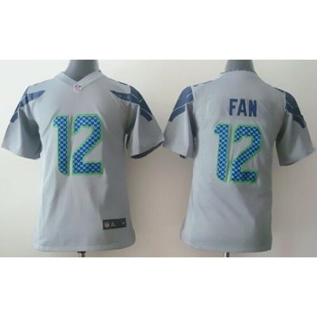 Seahawks #12 Fan Grey Alternate Youth Stitched NFL Elite Jersey Seahawks #12 Fan Grey Alternate Youth Stitched NFL Elite Jersey