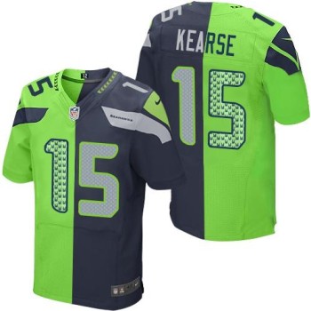 Seahawks #15 Jermaine Kearse Steel Blue/Green Men's Stitched NFL Elite Split Jersey Seahawks #15 Jermaine Kearse Steel Blue/Green Men's Stitched NFL Elite Split Jersey