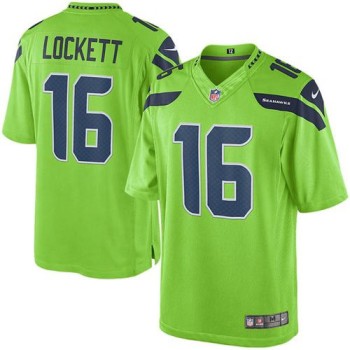 Seahawks #16 Tyler Lockett Green Men's Stitched NFL Limited Rush Jersey