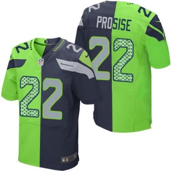 Seahawks #22 C. J. Prosise Steel Blue/Green Men's Stitched NFL Elite Split Jersey Seahawks #22 C. J. Prosise Steel Blue/Green Men's Stitched NFL Elite Split Jersey