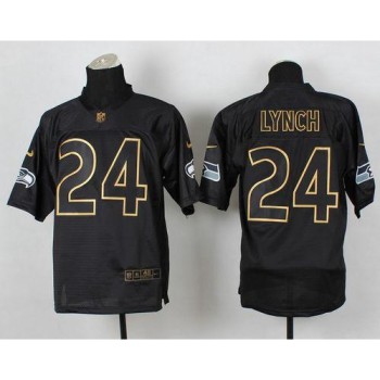 Seahawks #24 Marshawn Lynch Black Gold No. Fashion Men's Stitched NFL Elite Jersey Seahawks #24 Marshawn Lynch Black Gold No. Fashion Men's Stitched NFL Elite Jersey