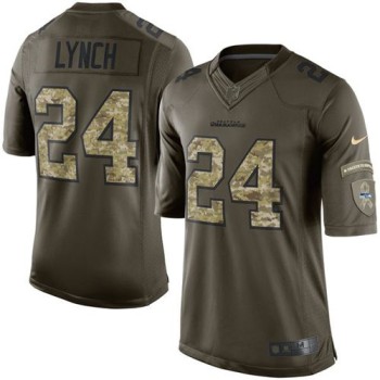 Seahawks #24 Marshawn Lynch Green Men's Stitched NFL Limited Salute to Service Jersey Seahawks #24 Marshawn Lynch Green Men's Stitched NFL Limited Salute to Service Jersey