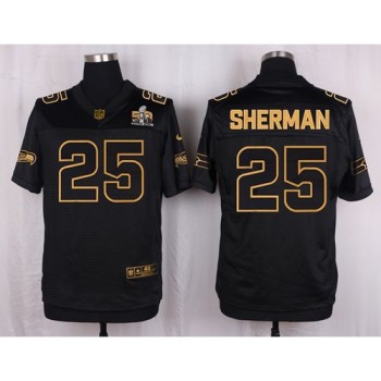 Seahawks #25 Richard Sherman Black Men's Stitched NFL Elite Pro Line Gold Collection Jersey Seahawks #25 Richard Sherman Black Men's Stitched NFL Elite Pro Line Gold Collection Jersey