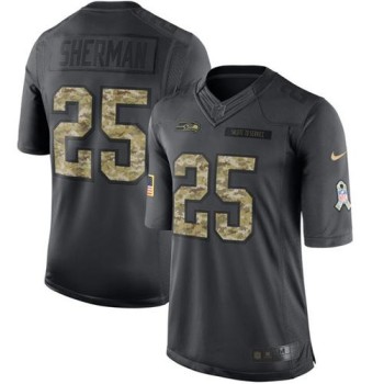 Seahawks #25 Richard Sherman Black Youth Stitched NFL Limited 2016 Salute to Service Jersey Seahawks #25 Richard Sherman Black Youth Stitched NFL Limited 2016 Salute to Service Jersey