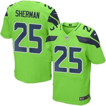 Seahawks #25 Richard Sherman Green Men's Stitched NFL Elite Rush Jersey Seahawks #25 Richard Sherman Green Men's Stitched NFL Elite Rush Jersey