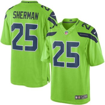 Seahawks #25 Richard Sherman Green Men's Stitched NFL Limited Rush Jersey Seahawks #25 Richard Sherman Green Men's Stitched NFL Limited Rush Jersey