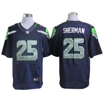 Seahawks #25 Richard Sherman Steel Blue Team Color Men's Stitched NFL Elite Jersey Seahawks #25 Richard Sherman Steel Blue Team Color Men's Stitched NFL Elite Jersey