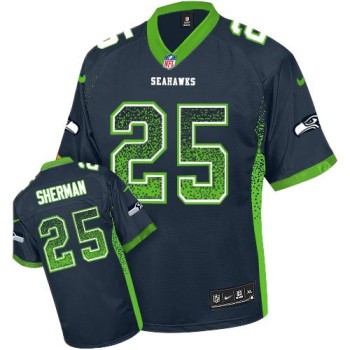 Seahawks #25 Richard Sherman Steel Blue Team Color Youth Stitched NFL Elite Drift Fashion Jersey Seahawks #25 Richard Sherman Steel Blue Team Color Youth Stitched NFL Elite Drift Fashion Jersey