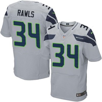 Seahawks #34 Thomas Rawls Grey Alternate Men's Stitched NFL Elite Jersey Seahawks #34 Thomas Rawls Grey Alternate Men's Stitched NFL Elite Jersey