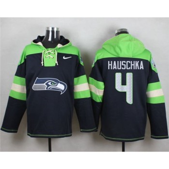 Seahawks #4 Steven Hauschka Steel Blue Player Pullover NFL Hoodie Seahawks #4 Steven Hauschka Steel Blue Player Pullover NFL Hoodie