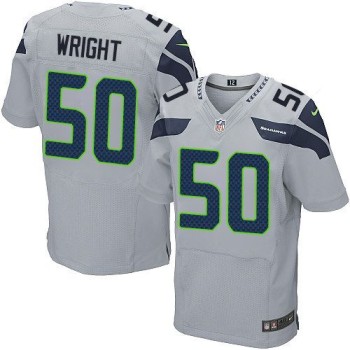 Seahawks #50 K.J. Wright Grey Alternate Men's Stitched NFL Elite Jersey Seahawks #50 K.J. Wright Grey Alternate Men's Stitched NFL Elite Jersey