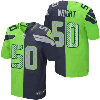 Seahawks #50 K.J. Wright Steel Blue/Green Men's Stitched NFL Elite Split Jersey Seahawks #50 K.J. Wright Steel Blue/Green Men's Stitched NFL Elite Split Jersey
