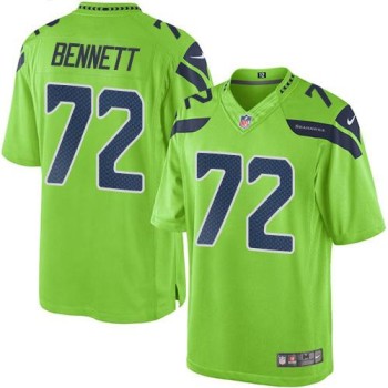 Seahawks #72 Michael Bennett Green Men's Stitched NFL Limited Rush Jersey Seahawks #72 Michael Bennett Green Men's Stitched NFL Limited Rush Jersey