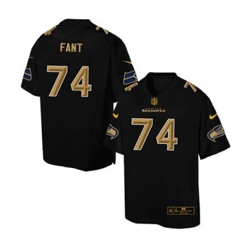 Seahawks #74 George Fant Black Men's Stitched NFL Elite Pro Line Gold Collection Jersey