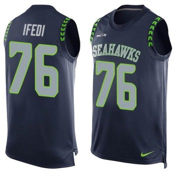Seahawks #76 Germain Ifedi Steel Blue Team Color Men's Stitched NFL Limited Tank Top Jersey Seahawks #76 Germain Ifedi Steel Blue Team Color Men's Stitched NFL Limited Tank Top Jersey