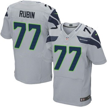 Seahawks #77 Ahtyba Rubin Grey Alternate Men's Stitched NFL Elite Jersey Seahawks #77 Ahtyba Rubin Grey Alternate Men's Stitched NFL Elite Jersey