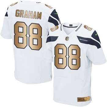 Seahawks #88 Jimmy Graham White Men's Stitched NFL Elite Gold Jersey Seahawks #88 Jimmy Graham White Men's Stitched NFL Elite Gold Jersey