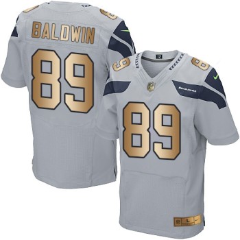 Seahawks #89 Doug Baldwin Grey Alternate Men's Stitched NFL Elite Gold Jersey Seahawks #89 Doug Baldwin Grey Alternate Men's Stitched NFL Elite Gold Jersey